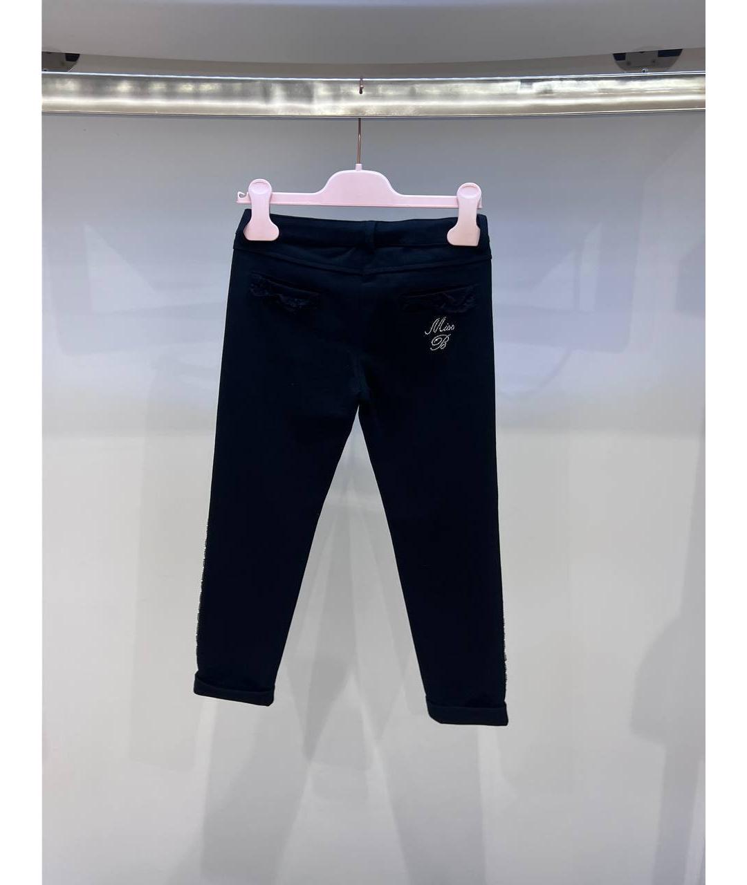 MISS BLUMARINE Черные хлопковые брюки и шорты, фото 3