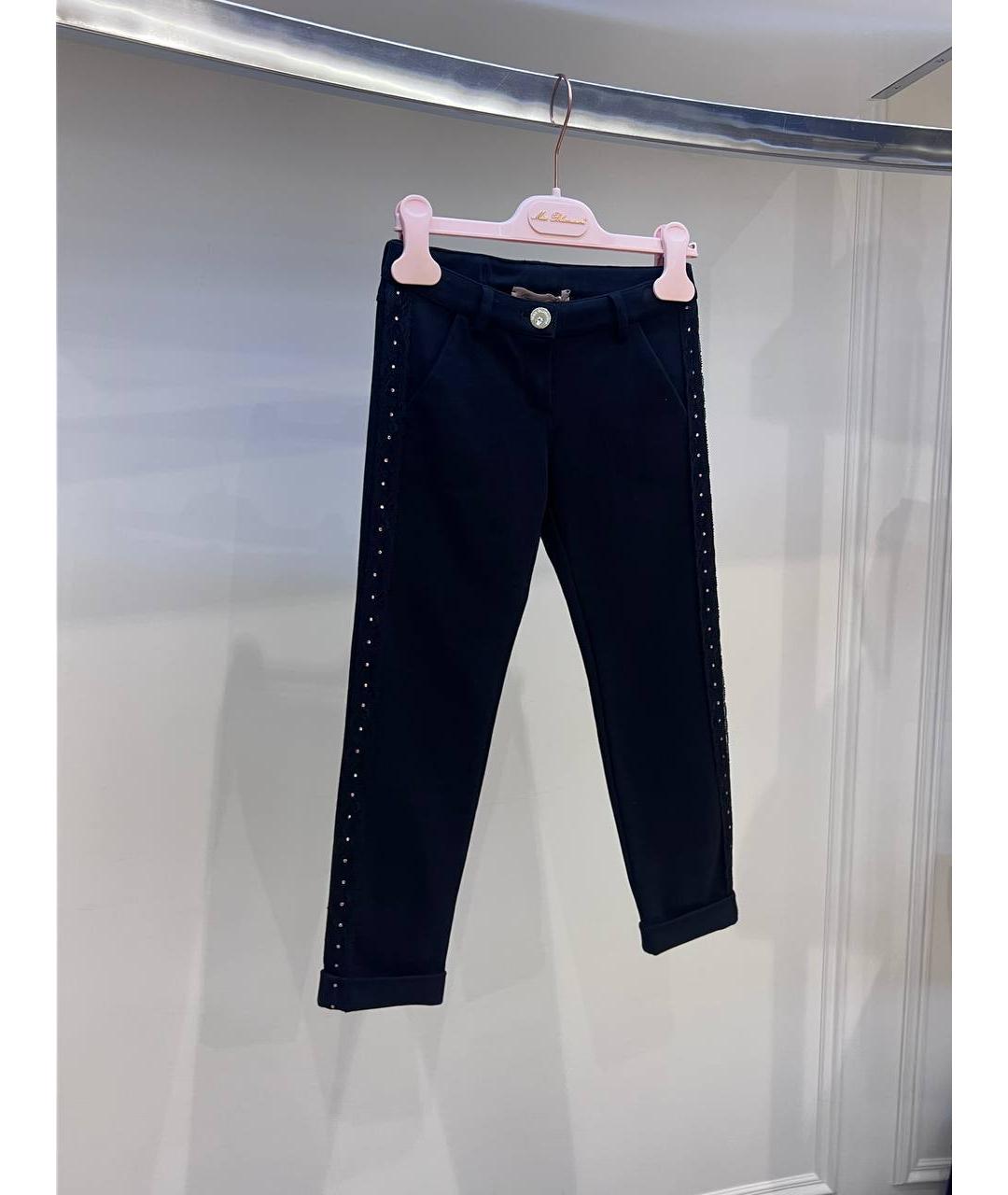 MISS BLUMARINE Черные хлопковые брюки и шорты, фото 2