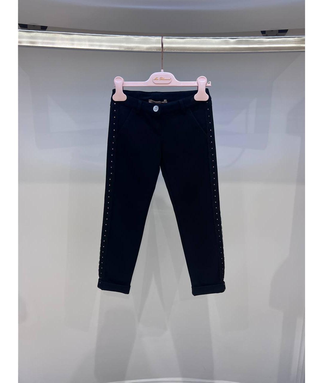 MISS BLUMARINE Черные хлопковые брюки и шорты, фото 4