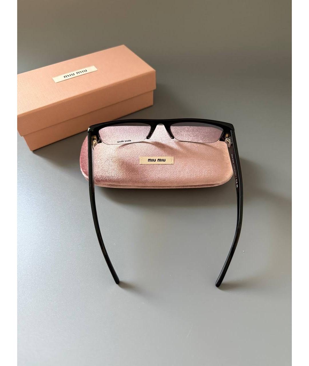 MIU MIU Черные пластиковые солнцезащитные очки, фото 6