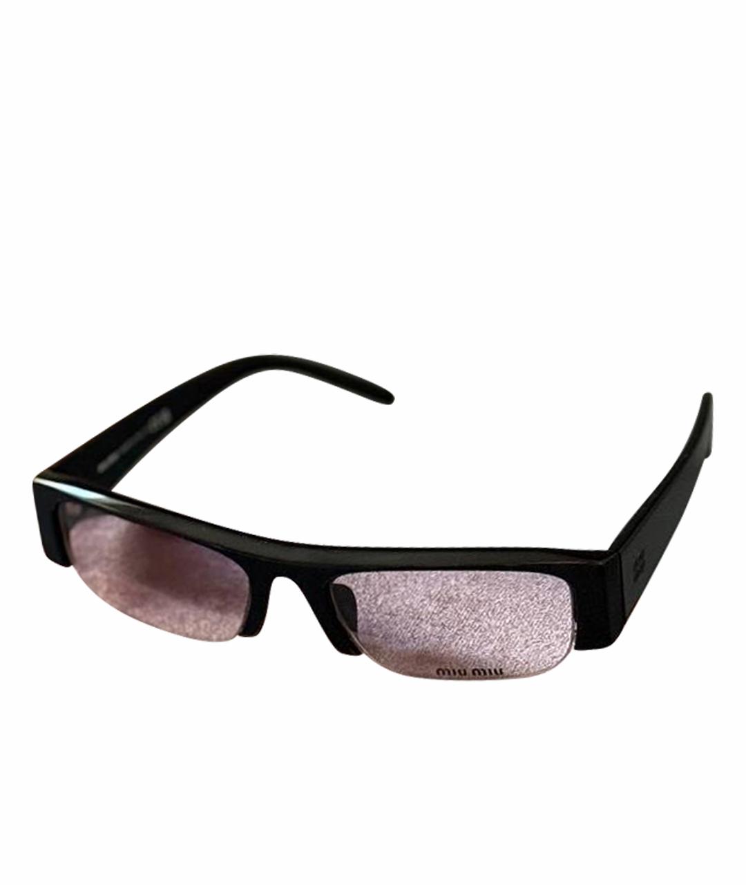 MIU MIU Черные пластиковые солнцезащитные очки, фото 1