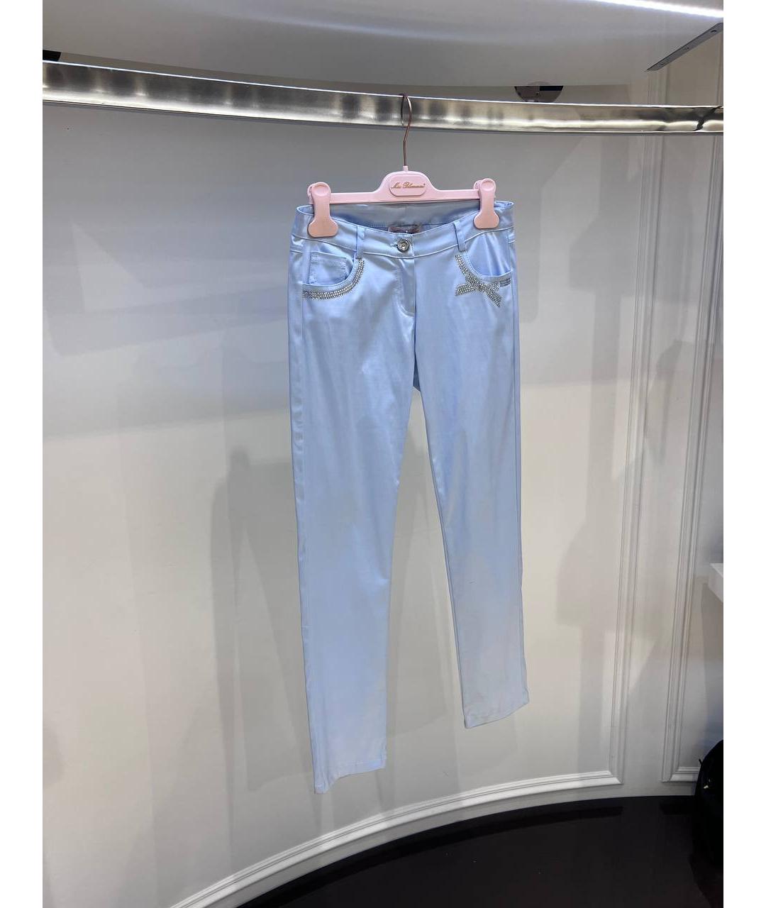 MISS BLUMARINE Голубые хлопковые брюки и шорты, фото 2