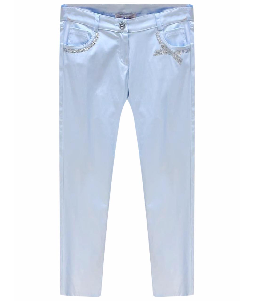 MISS BLUMARINE Голубые хлопковые брюки и шорты, фото 1