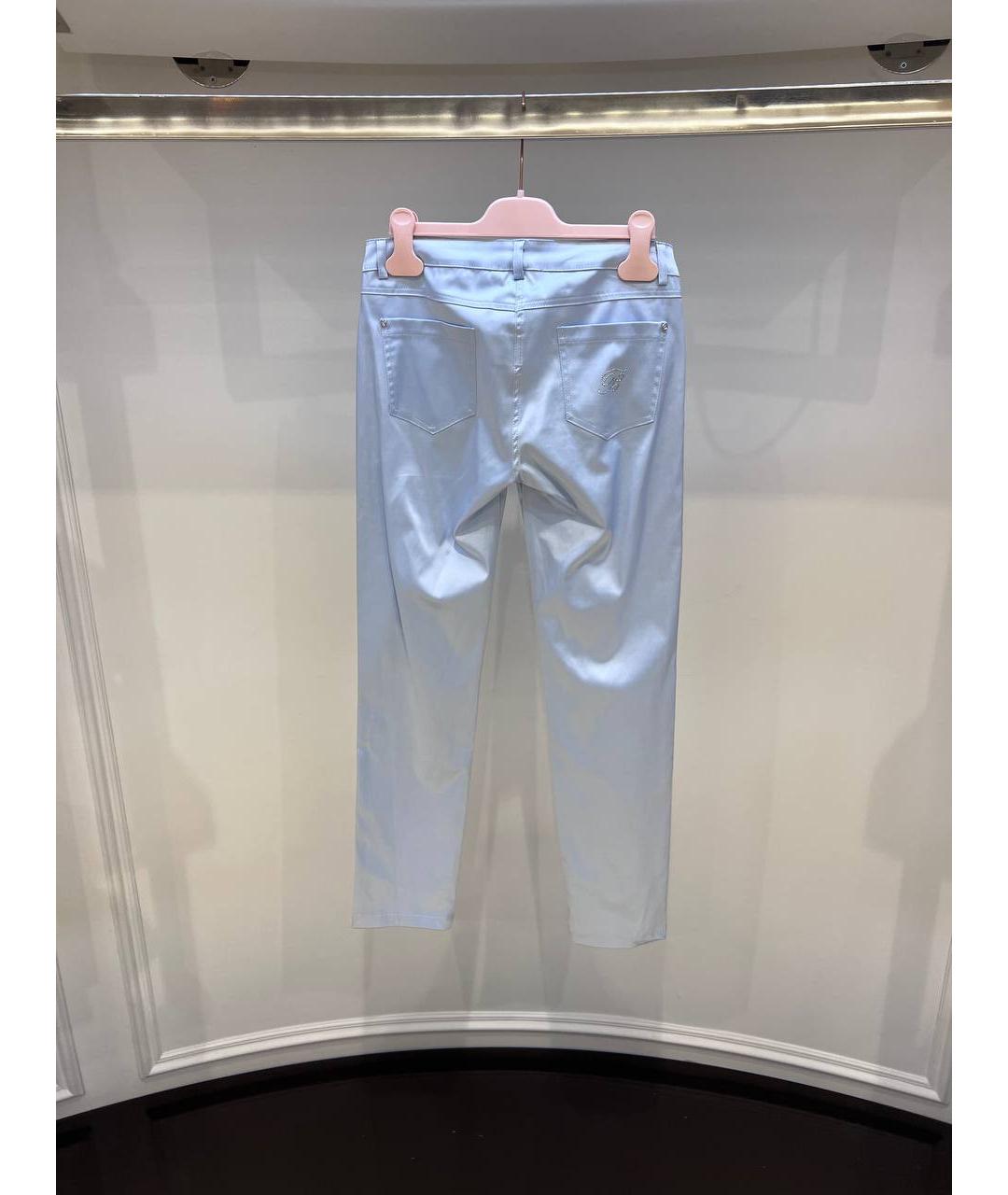 MISS BLUMARINE Голубые хлопковые брюки и шорты, фото 3