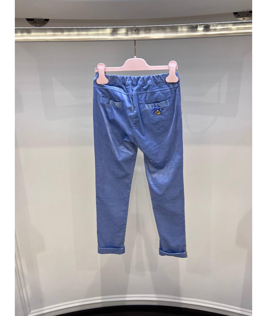 MISS BLUMARINE Голубые хлопковые брюки и шорты, фото 3