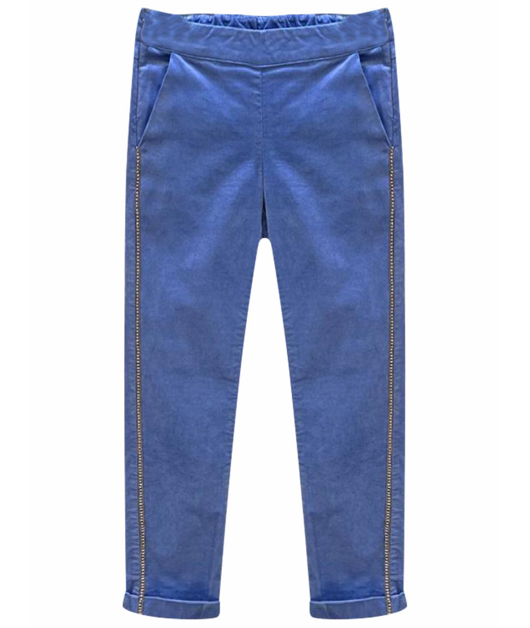 MISS BLUMARINE Голубые хлопковые брюки и шорты, фото 1