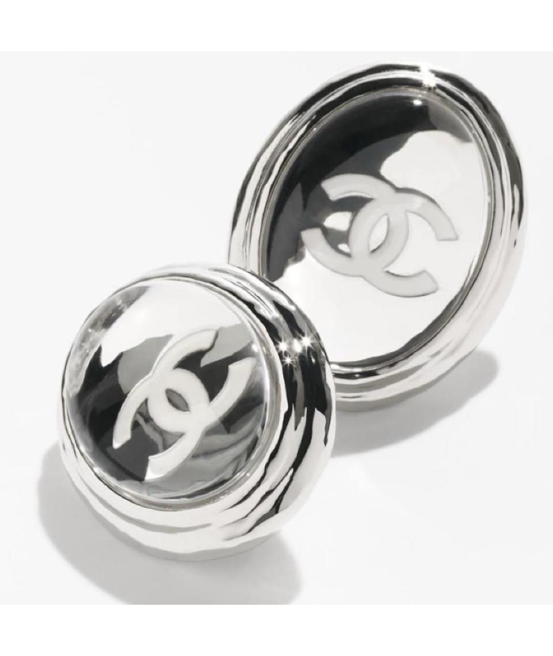 CHANEL Серебряные металлические серьги, фото 2