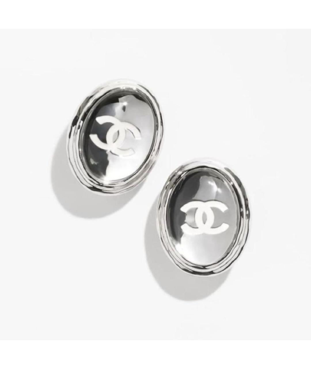 CHANEL Серебряные металлические серьги, фото 3