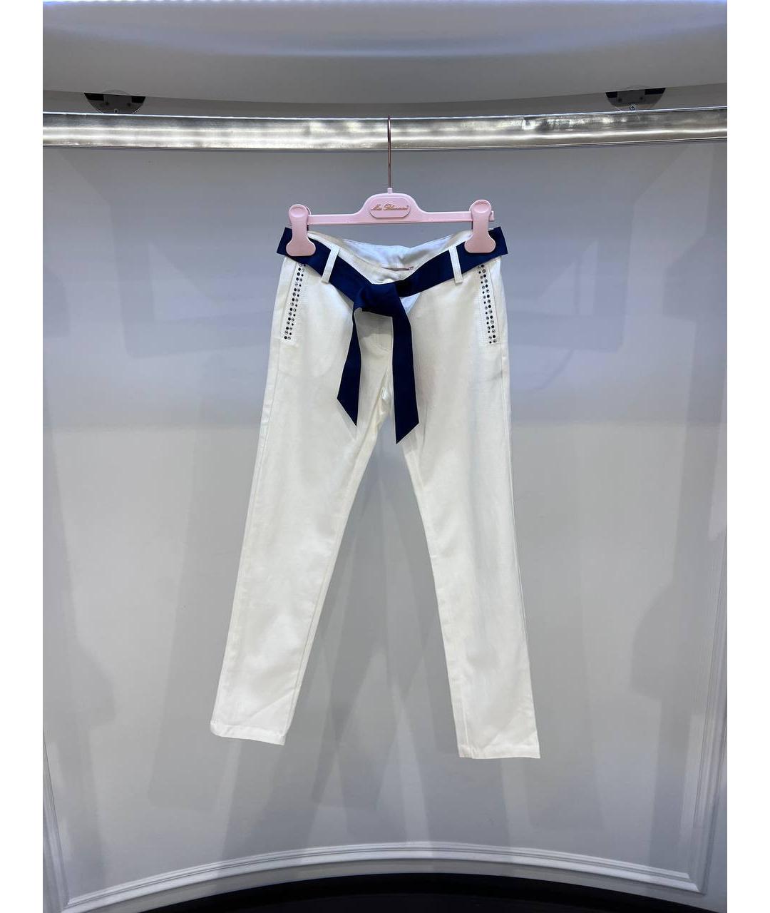 MISS BLUMARINE Белые вискозные брюки и шорты, фото 4