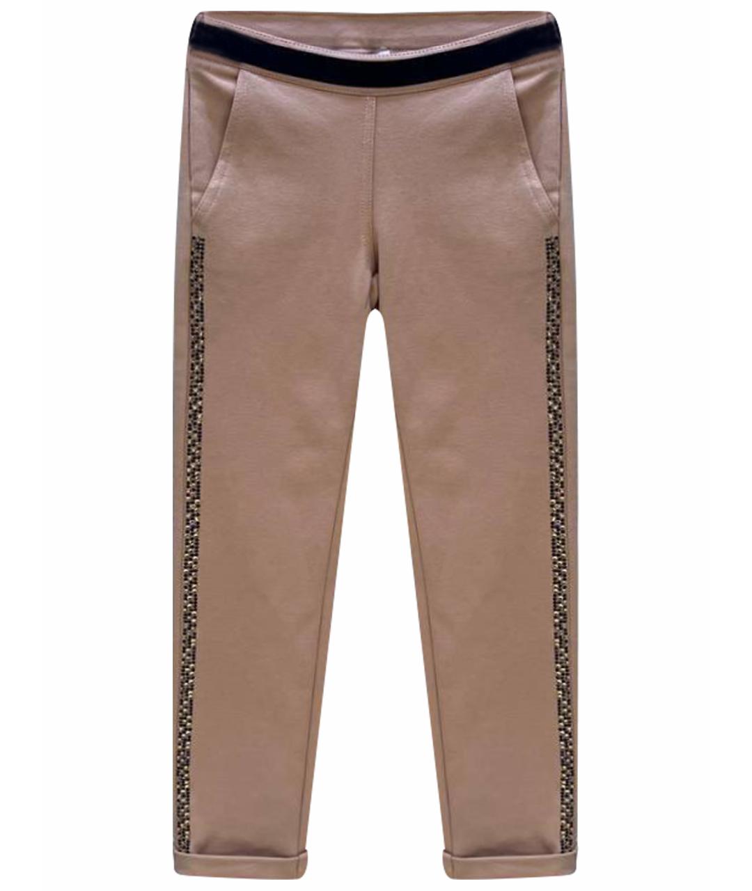 MISS BLUMARINE Бежевые хлопковые брюки и шорты, фото 1