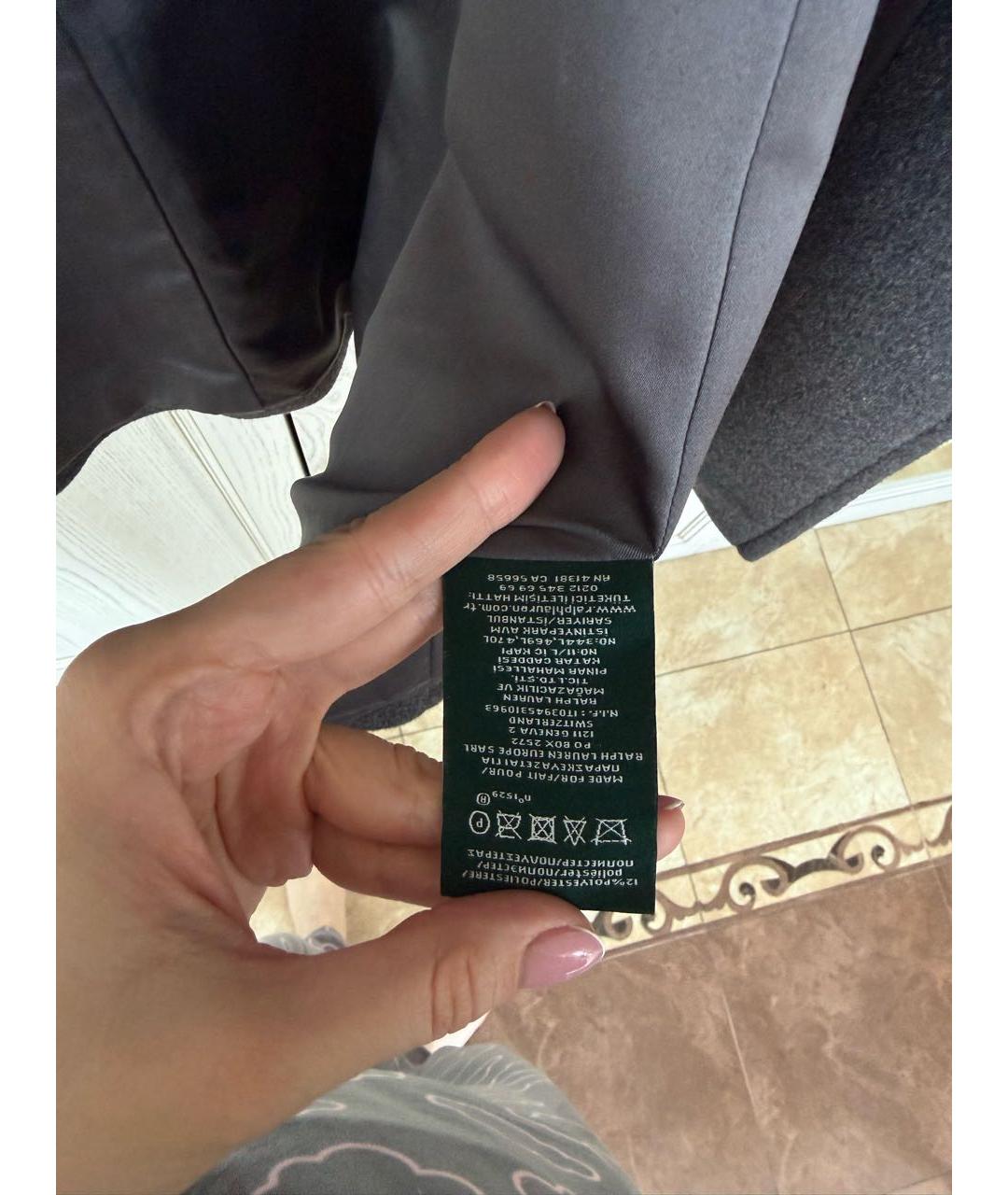 RALPH LAUREN Серое шерстяное пальто, фото 5