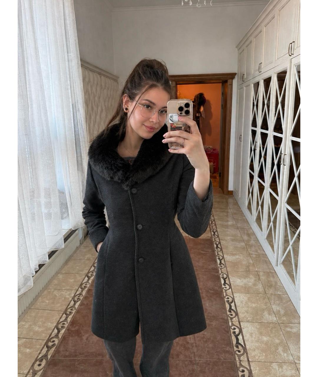 RALPH LAUREN Серое шерстяное пальто, фото 8