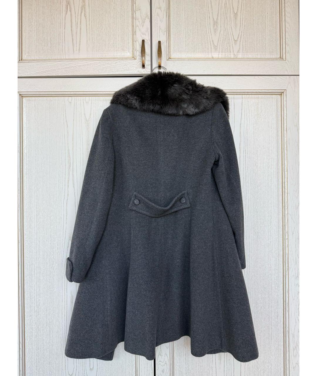 RALPH LAUREN Серое шерстяное пальто, фото 2