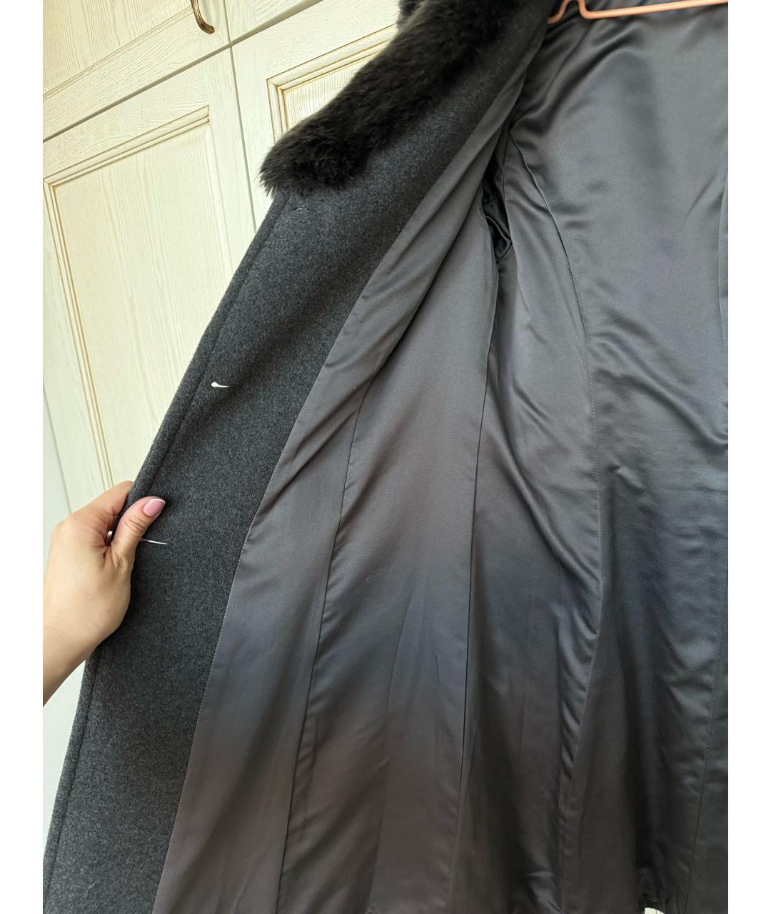 RALPH LAUREN Серое шерстяное пальто, фото 7