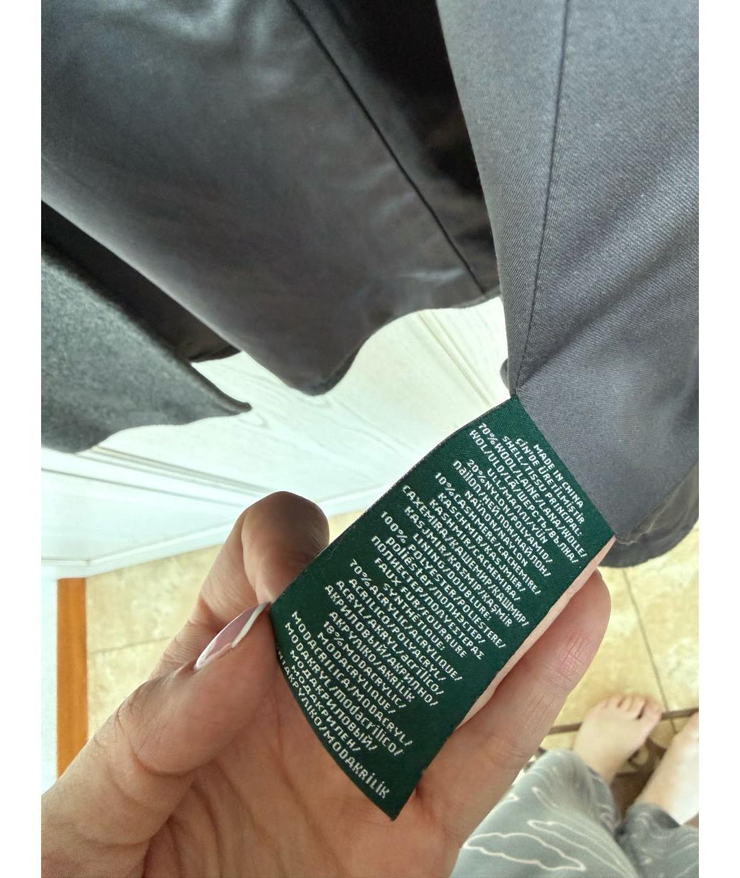 RALPH LAUREN Серое шерстяное пальто, фото 6