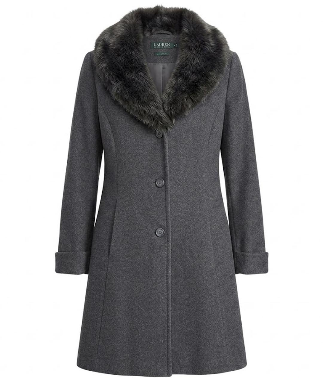 RALPH LAUREN Серое шерстяное пальто, фото 1