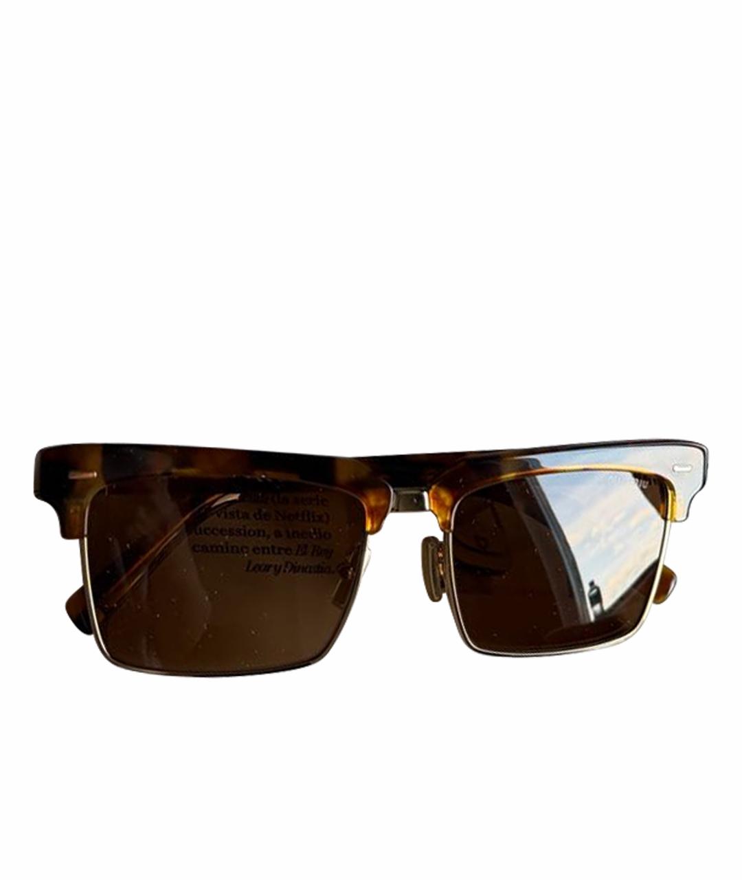 MIU MIU Коричневые пластиковые солнцезащитные очки, фото 1