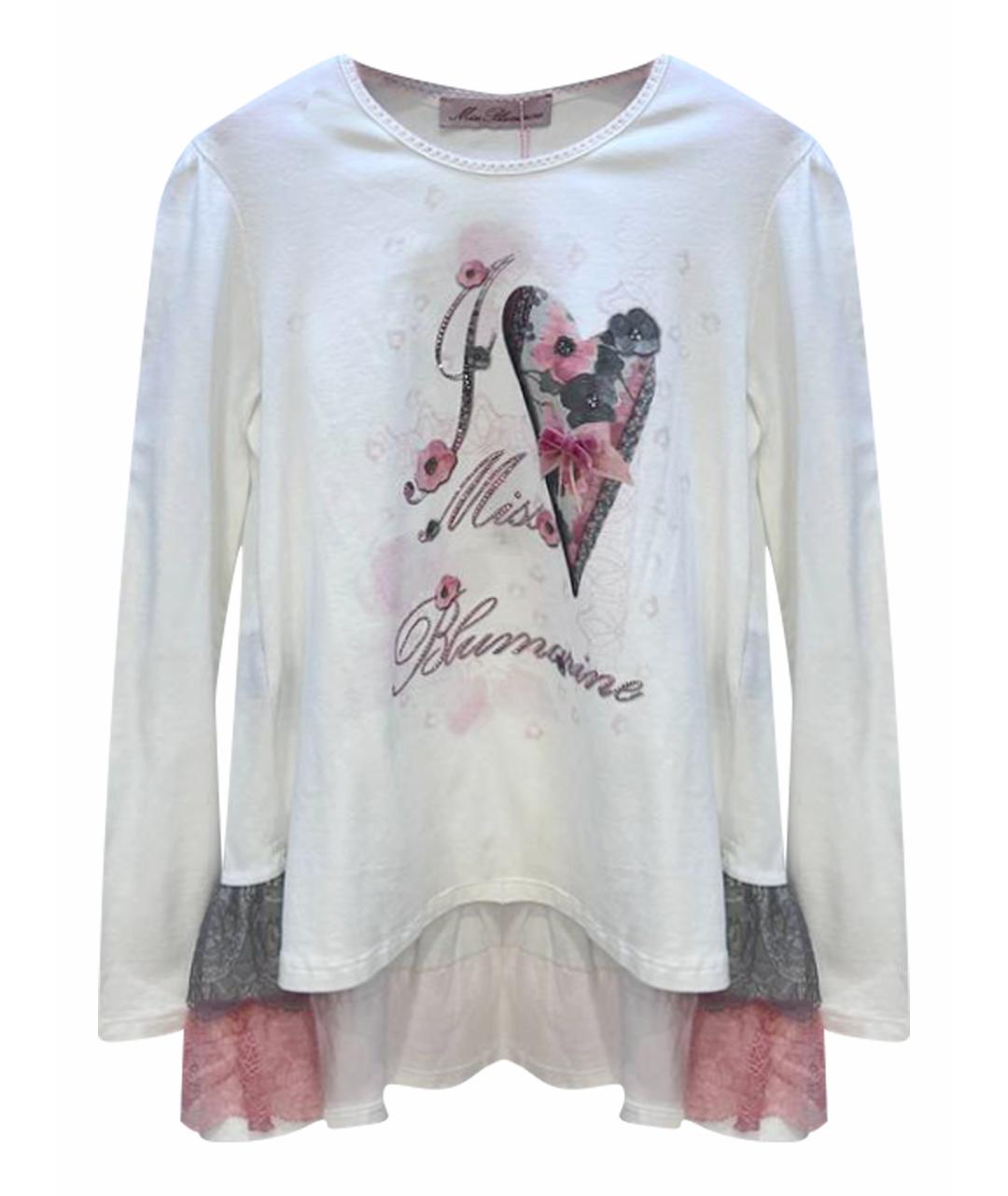 MISS BLUMARINE Белый хлопковый детская футболка / топ, фото 1