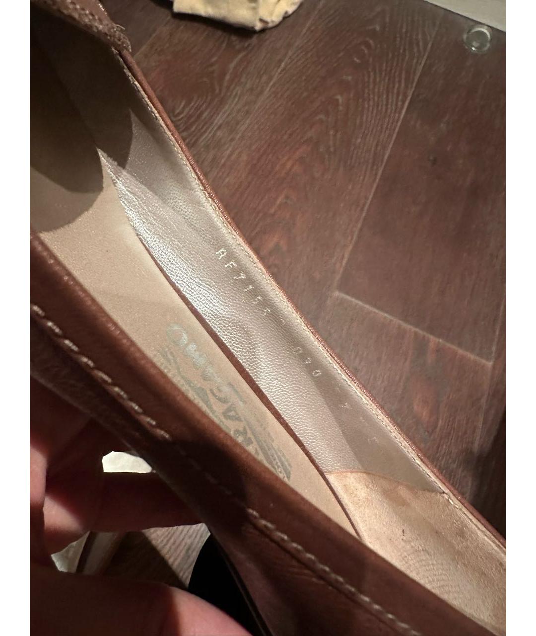 FERRAGAMO Коричневые кожаные туфли, фото 4