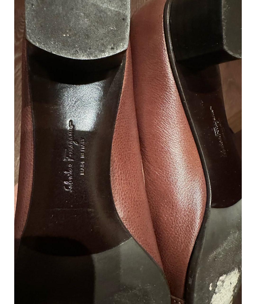 FERRAGAMO Коричневые кожаные туфли, фото 3