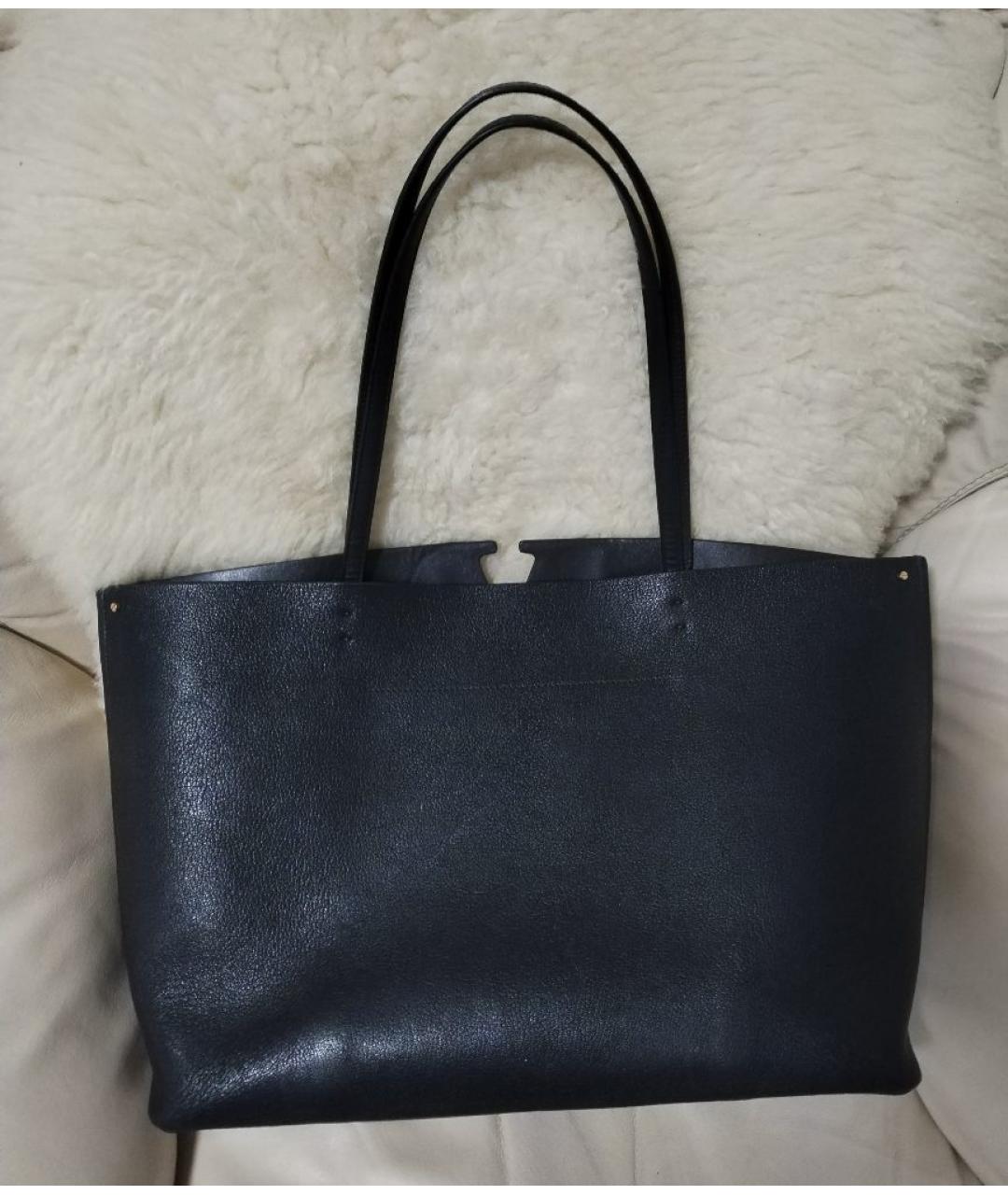 VALENTINO Черная кожаная сумка тоут, фото 2