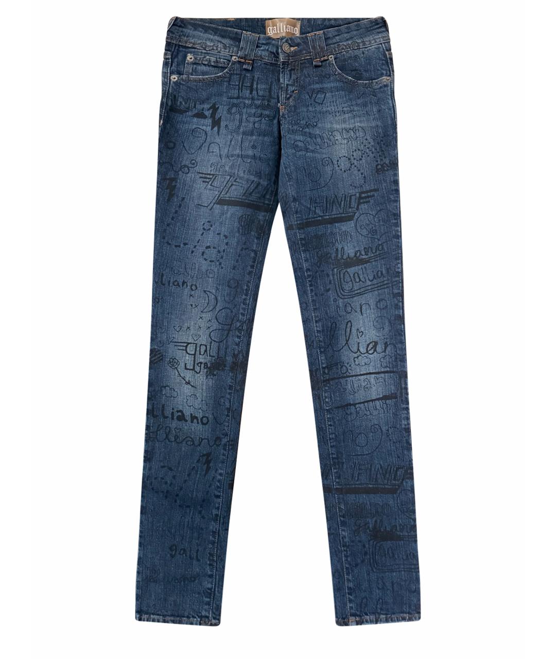 JOHN GALLIANO Синие хлопковые прямые джинсы, фото 1