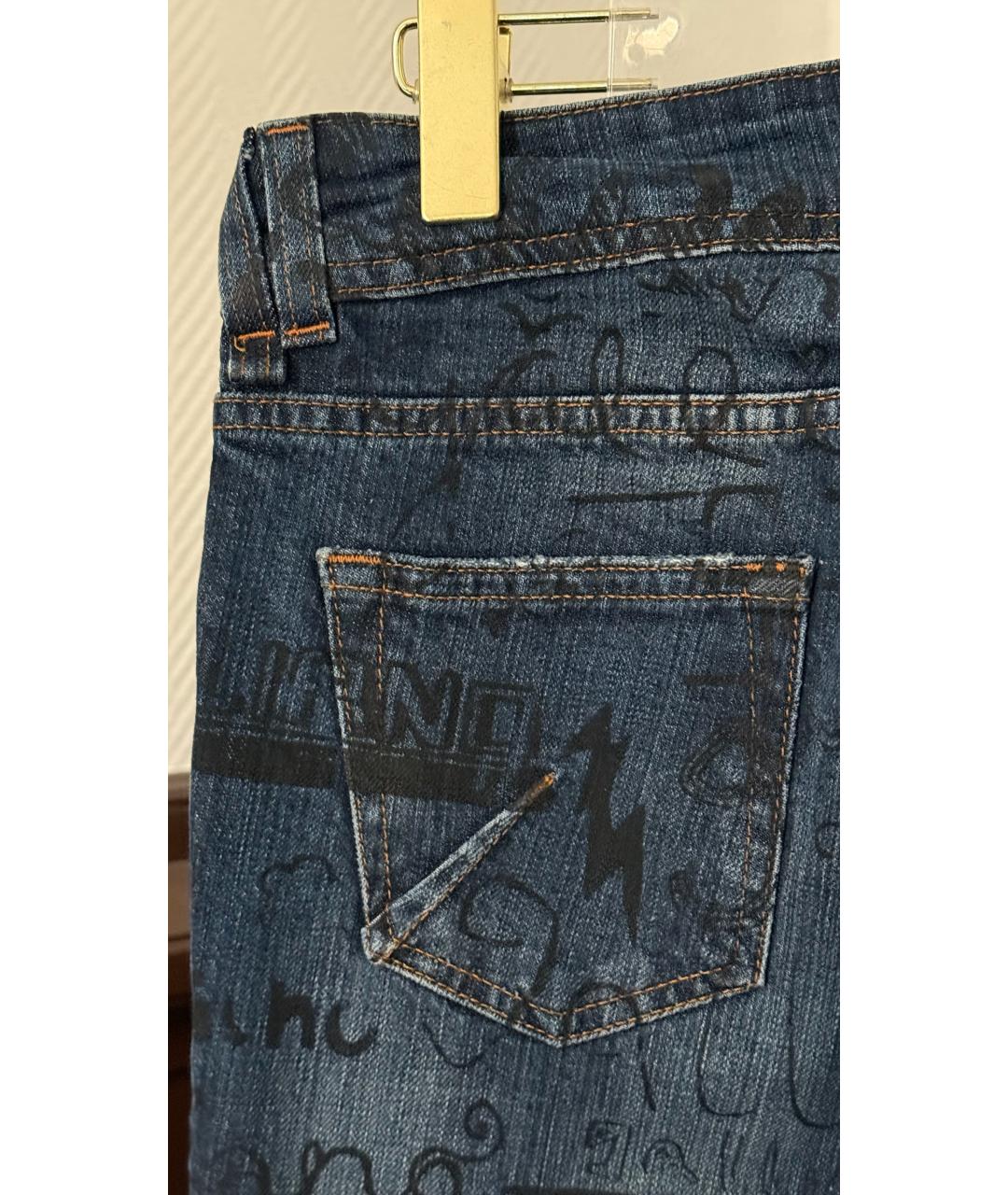 JOHN GALLIANO Синие хлопковые прямые джинсы, фото 4