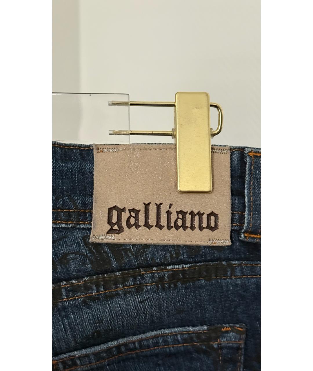 JOHN GALLIANO Синие хлопковые прямые джинсы, фото 3