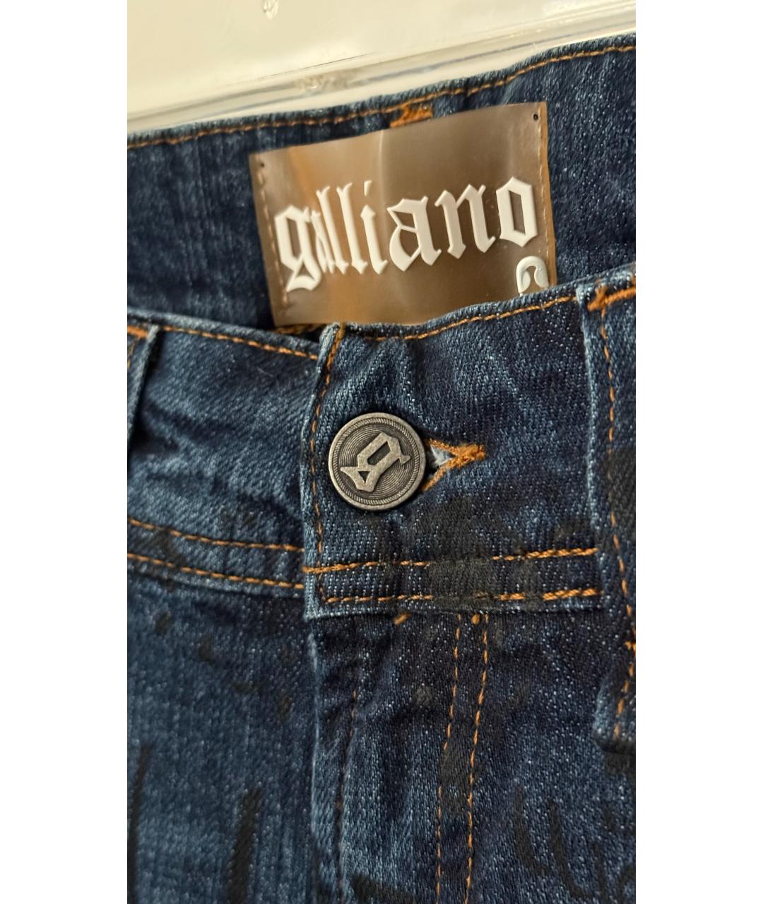 JOHN GALLIANO Синие хлопковые прямые джинсы, фото 6
