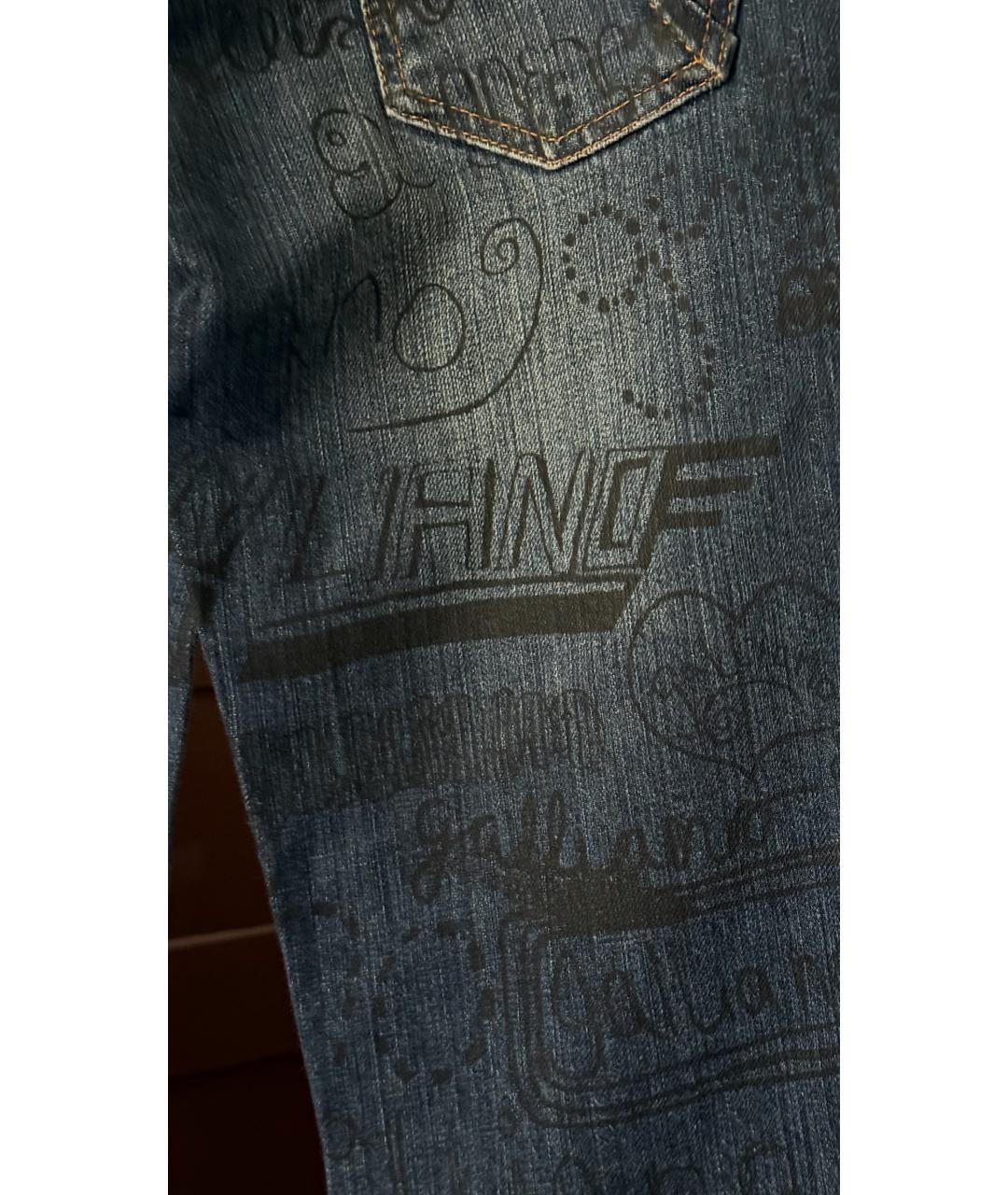 JOHN GALLIANO Синие хлопковые прямые джинсы, фото 5