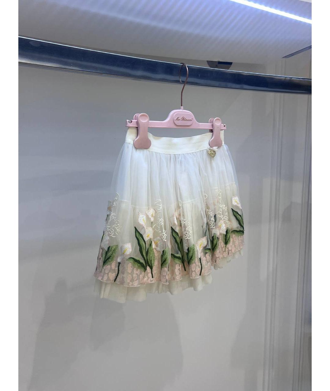 MISS BLUMARINE Белая синтетическая юбка, фото 2