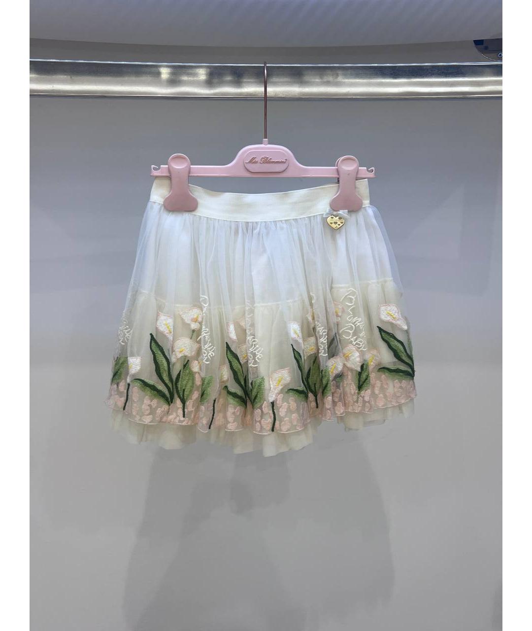 MISS BLUMARINE Белая синтетическая юбка, фото 4