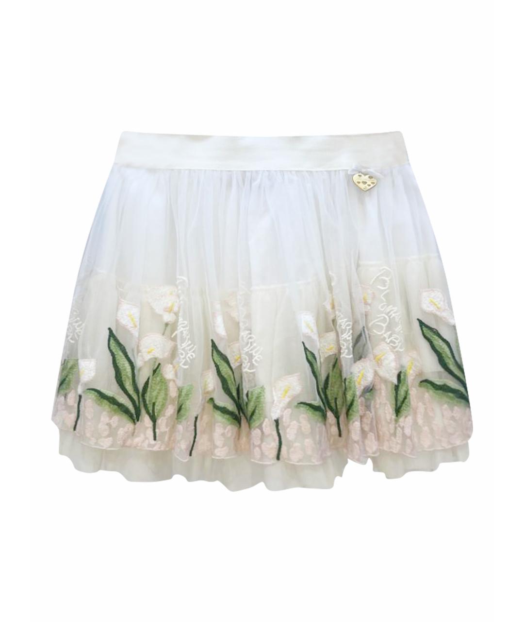 MISS BLUMARINE Белая синтетическая юбка, фото 1