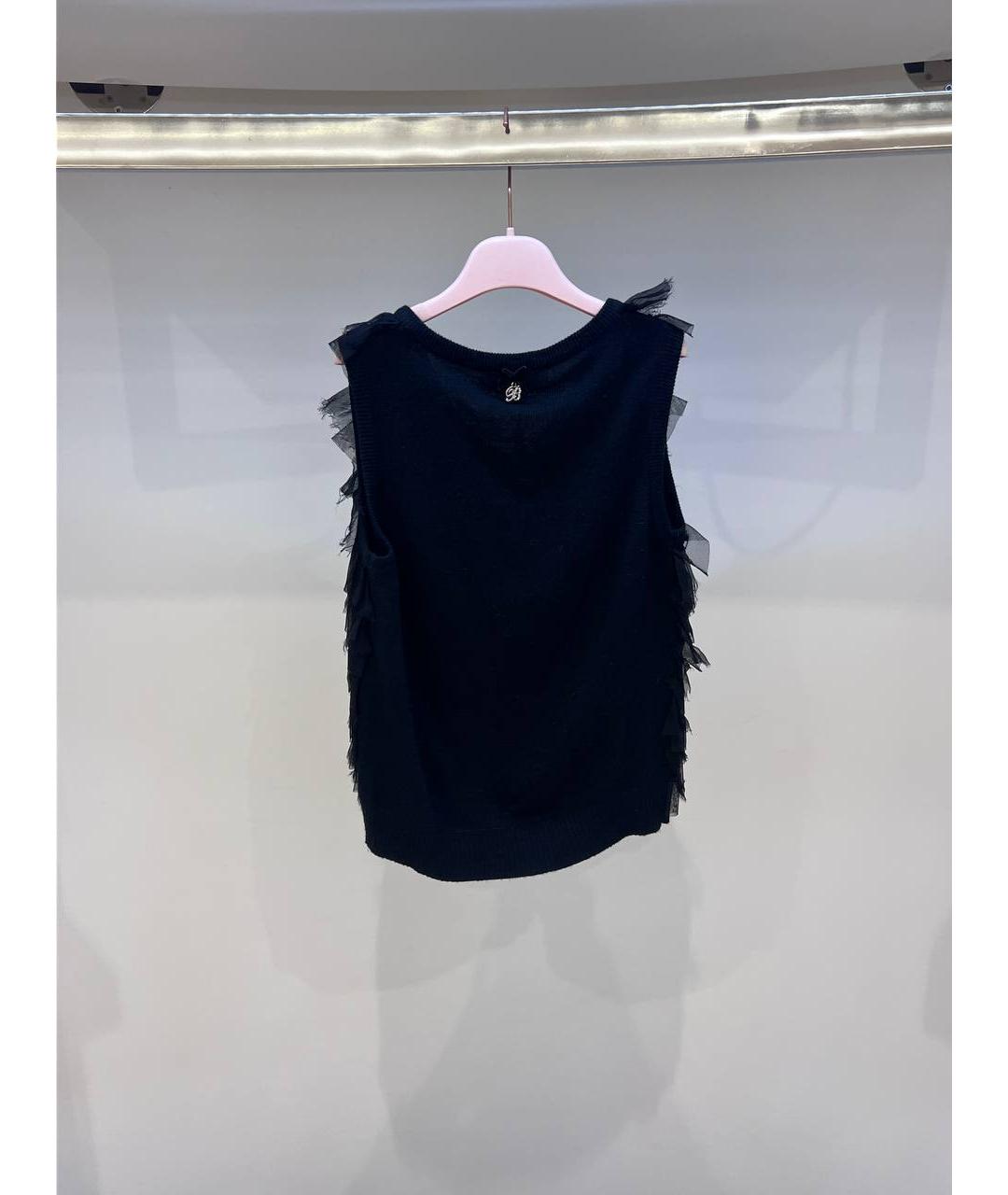 MISS BLUMARINE Темно-синий вискозный жакет / жилет, фото 3