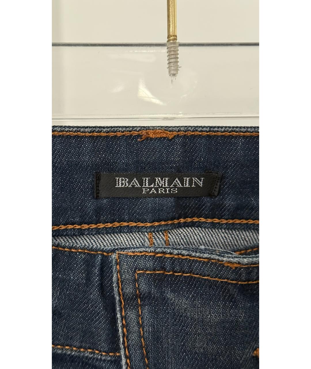 BALMAIN Синие хлопковые прямые джинсы, фото 7