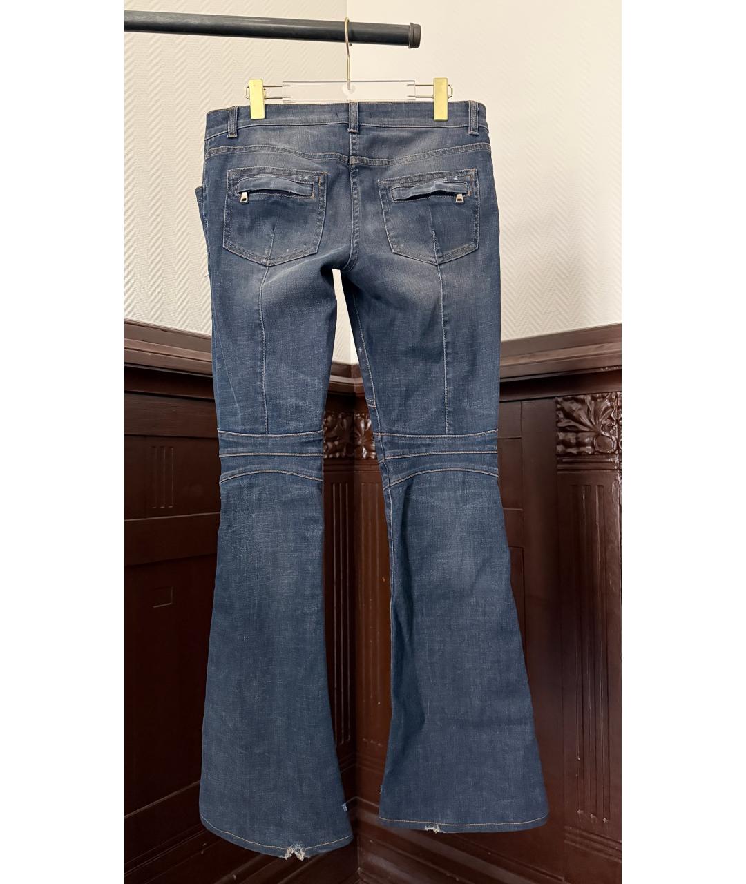 BALMAIN Синие хлопковые прямые джинсы, фото 2