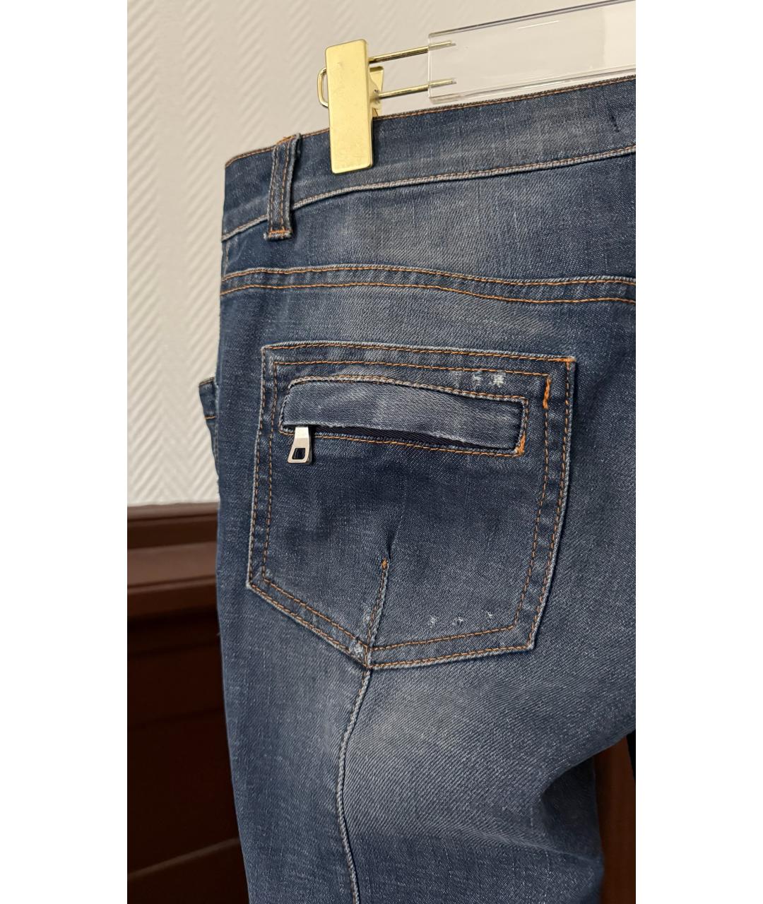 BALMAIN Синие хлопковые прямые джинсы, фото 3