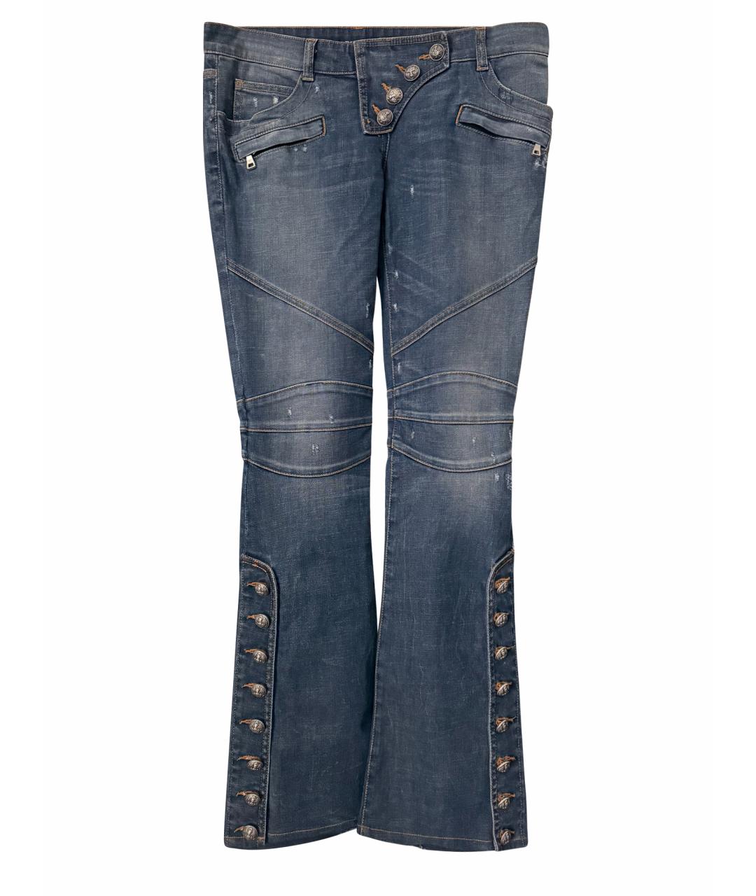 BALMAIN Синие хлопковые прямые джинсы, фото 1