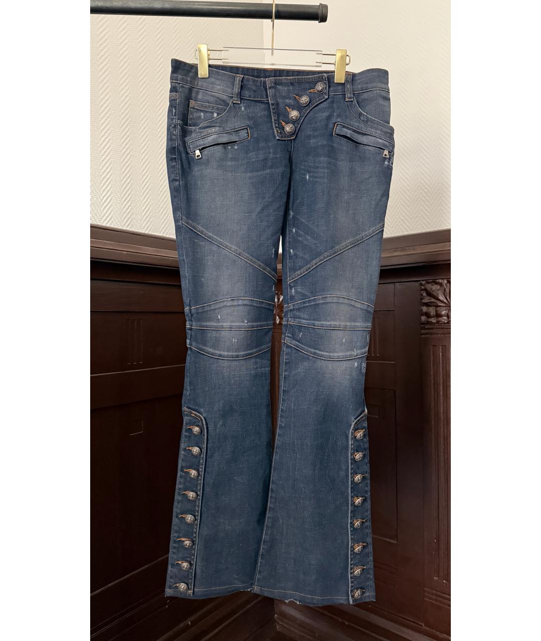 BALMAIN Синие хлопковые прямые джинсы, фото 8