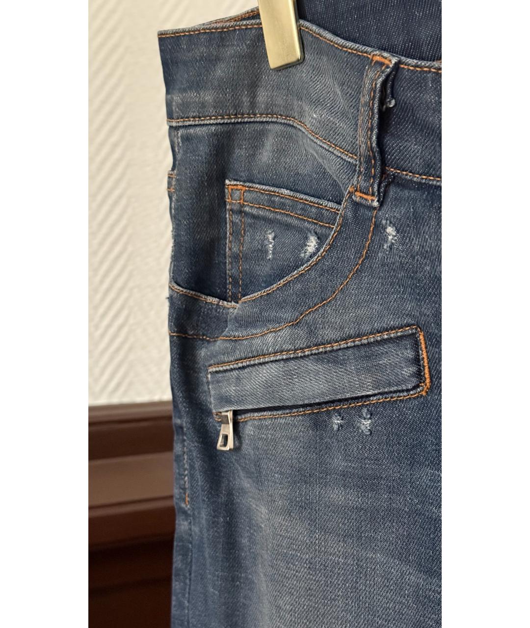 BALMAIN Синие хлопковые прямые джинсы, фото 6