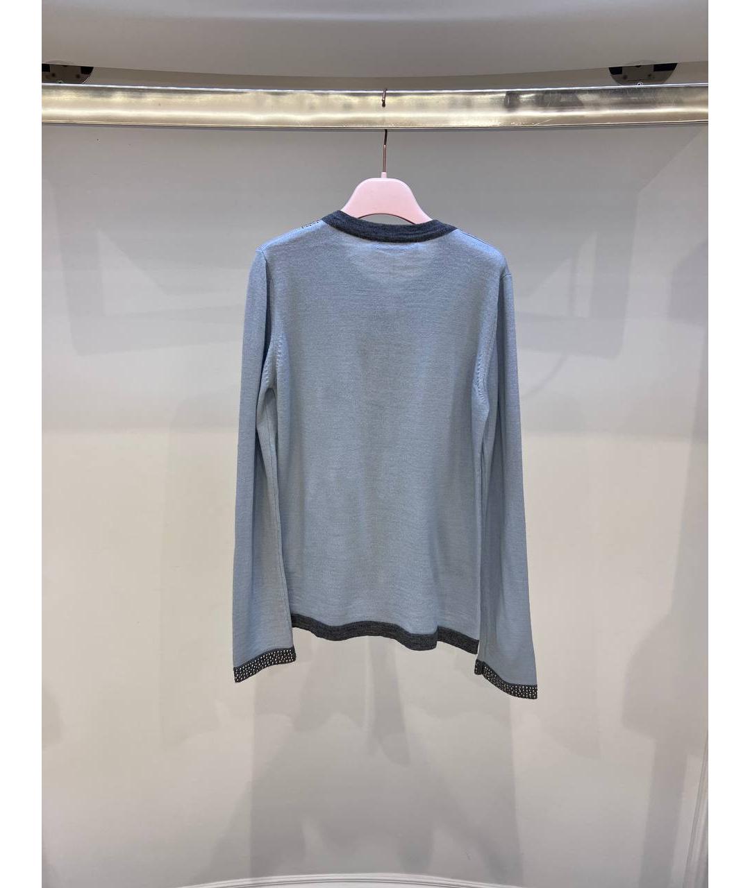 MISS BLUMARINE Голубой шерстяной жакет / жилет, фото 3