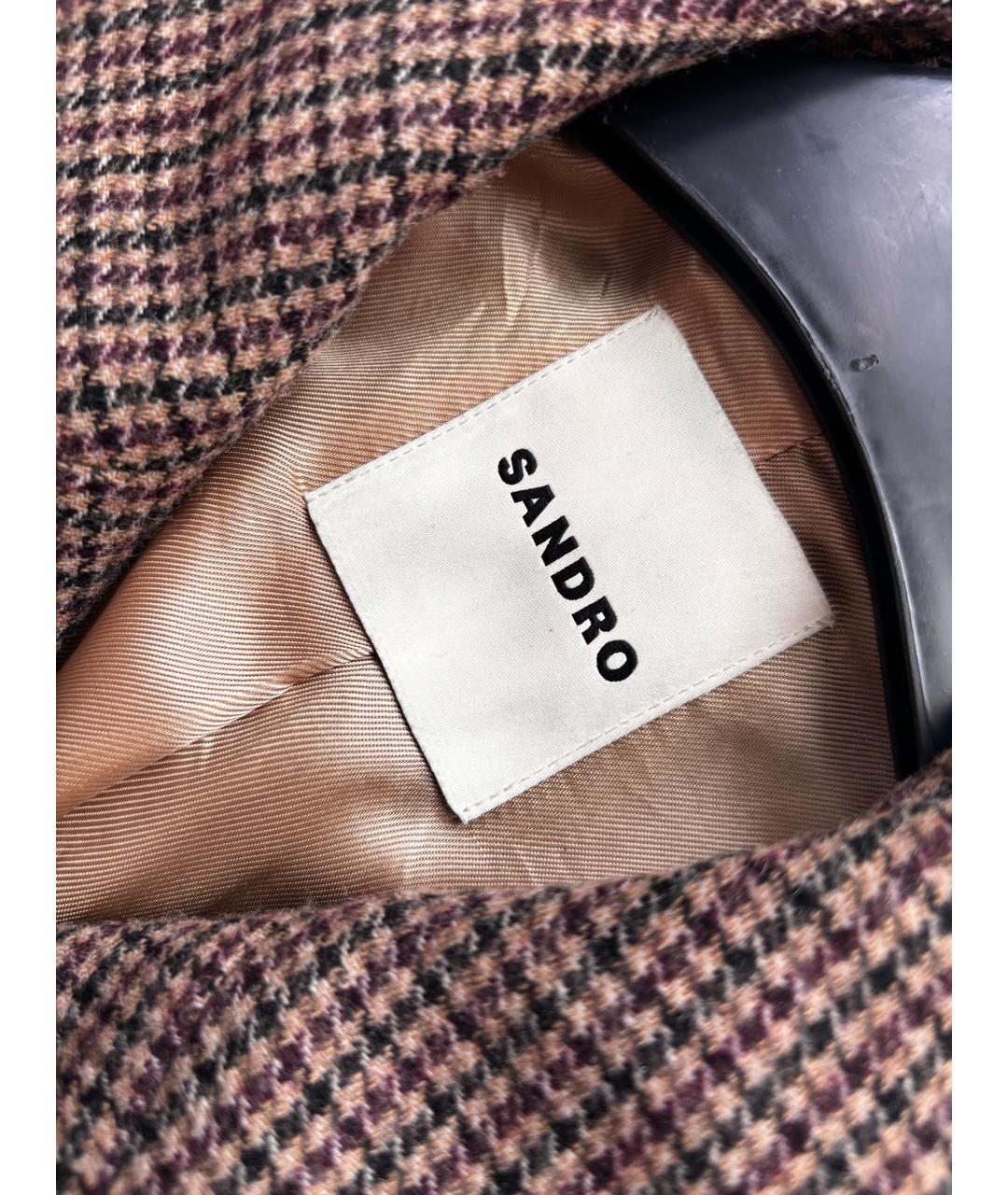 SANDRO Коричневое шерстяное пальто, фото 3