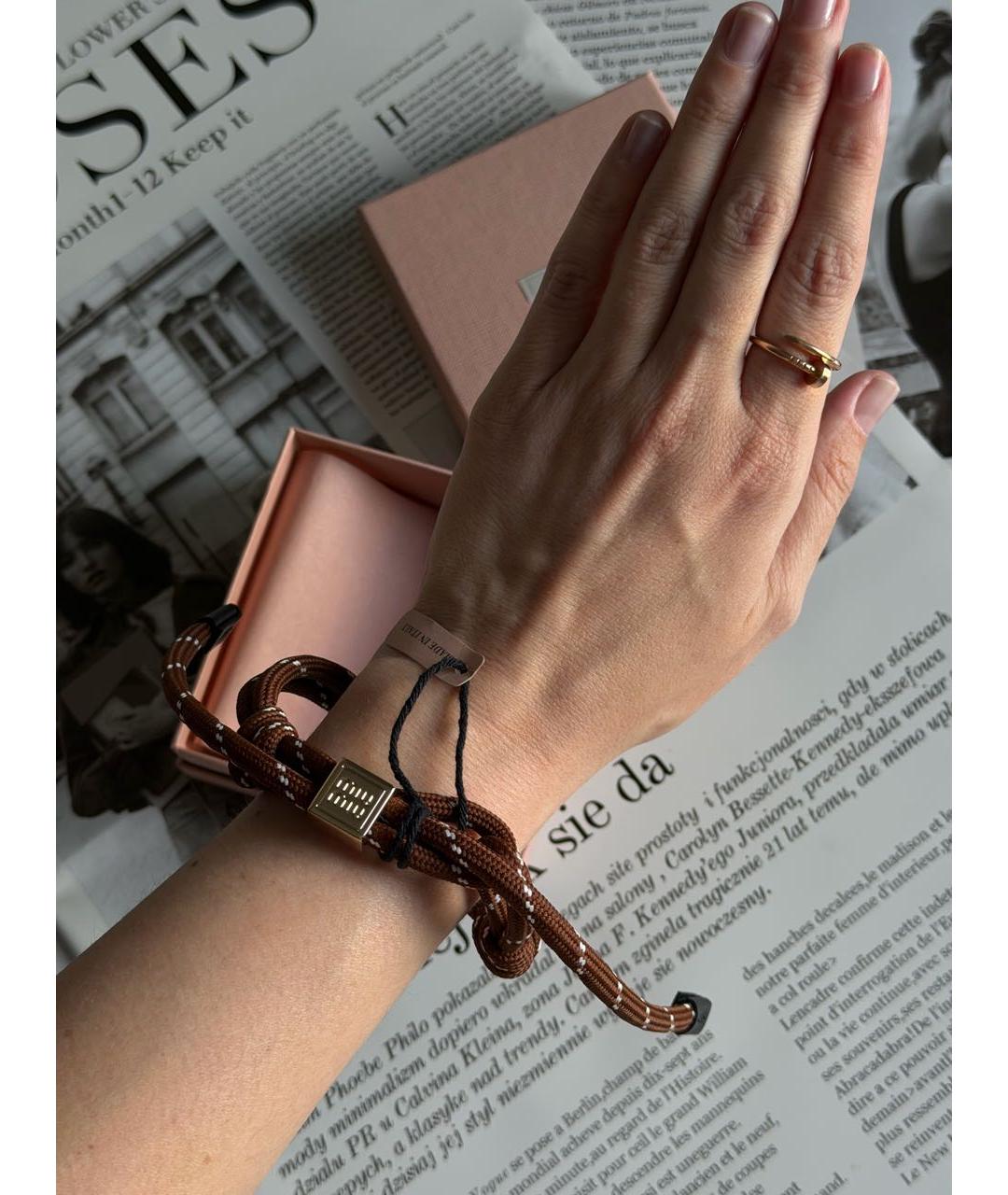 MIU MIU Коричневый браслет, фото 3
