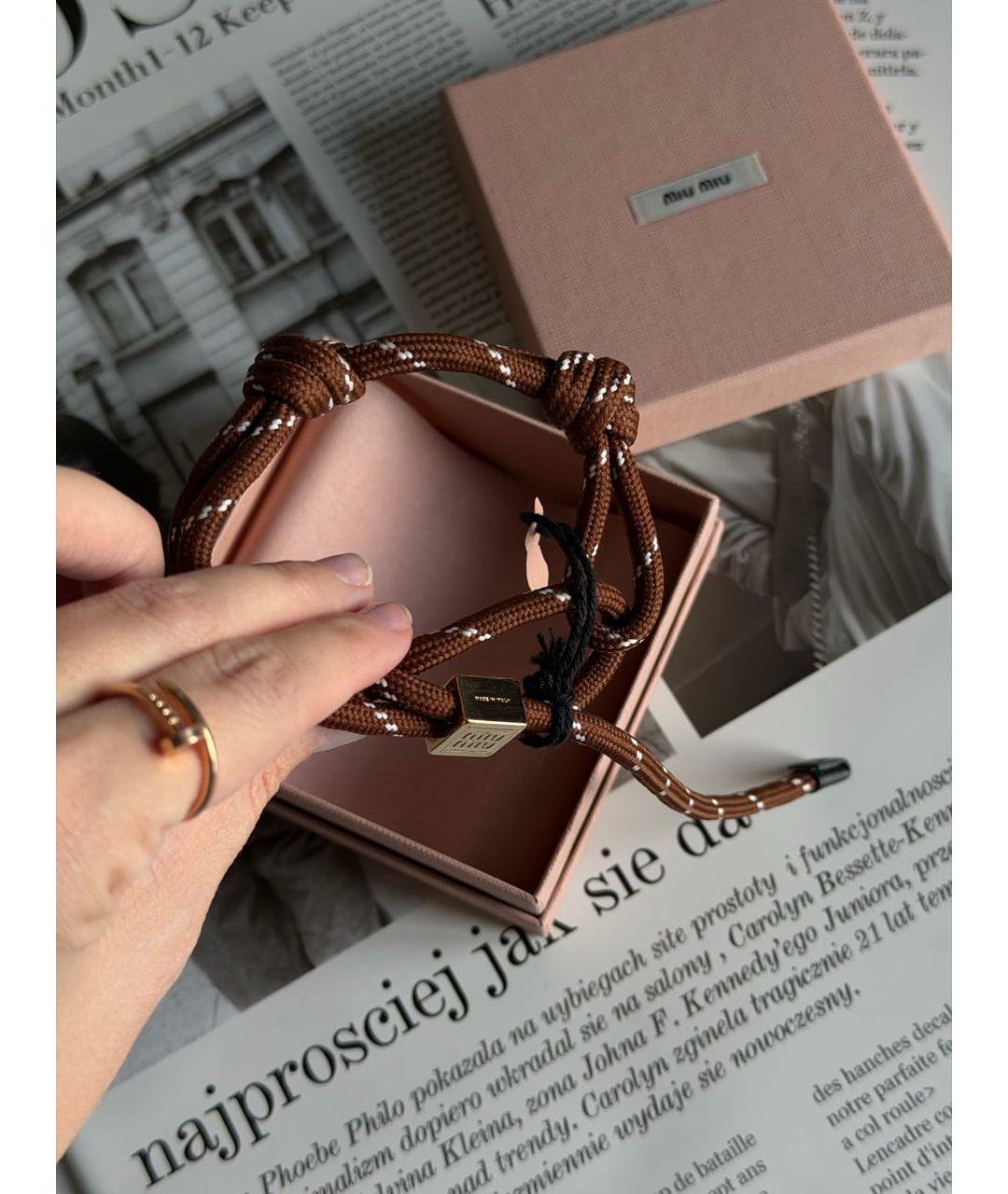 MIU MIU Коричневый браслет, фото 4