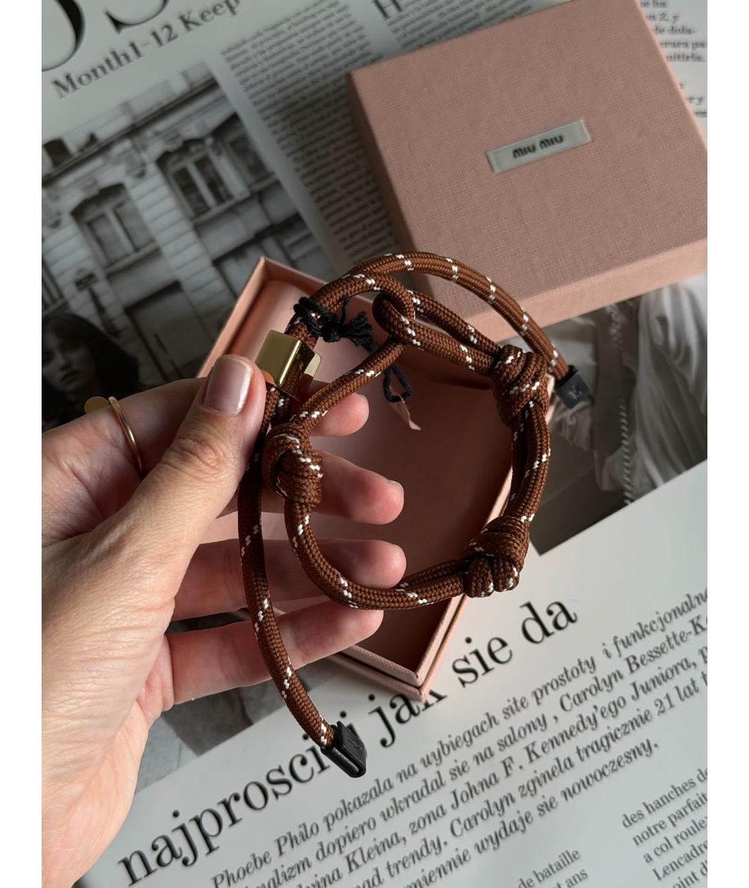 MIU MIU Коричневый браслет, фото 2