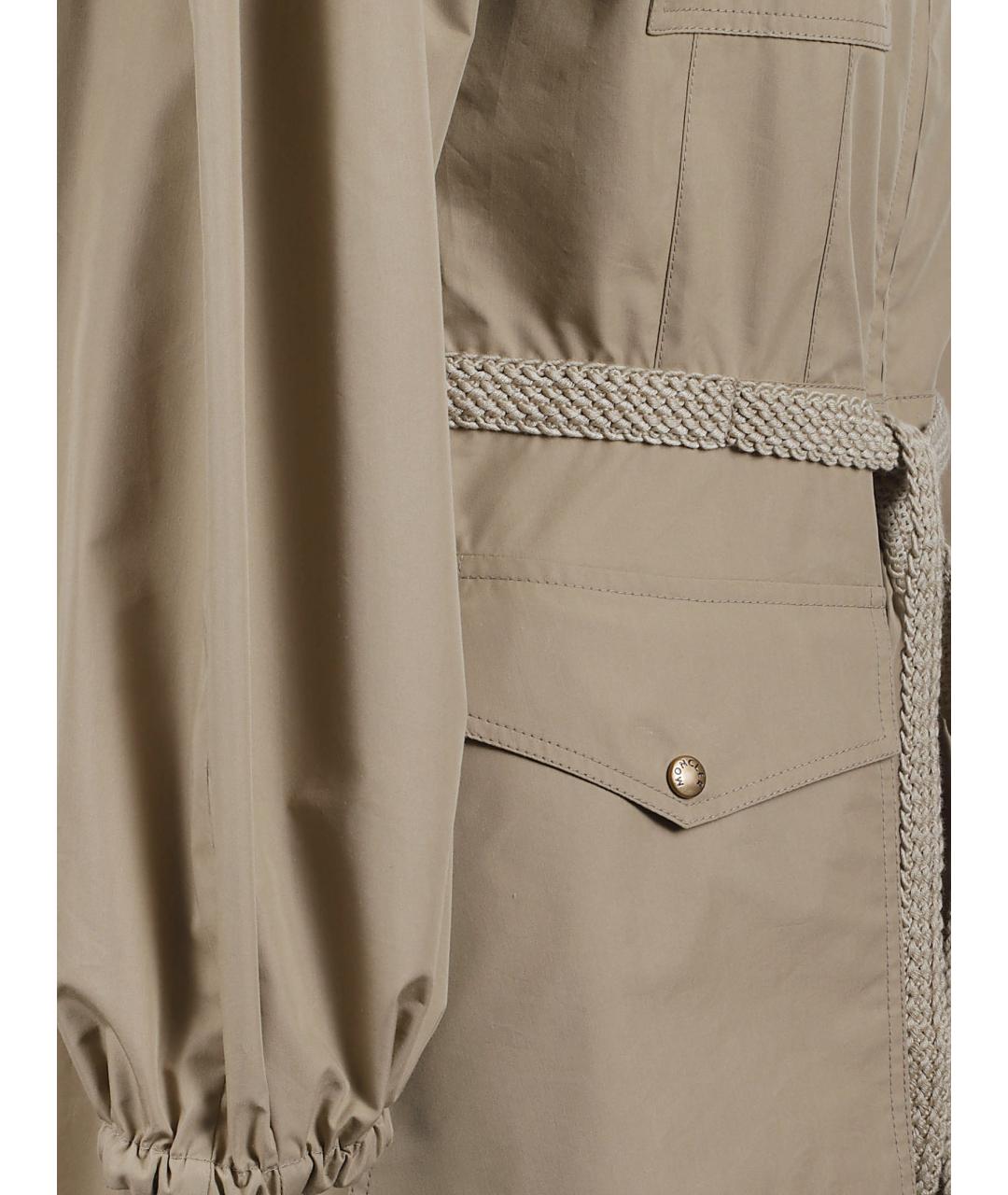 MONCLER Бежевое полиэстеровое повседневное платье, фото 2