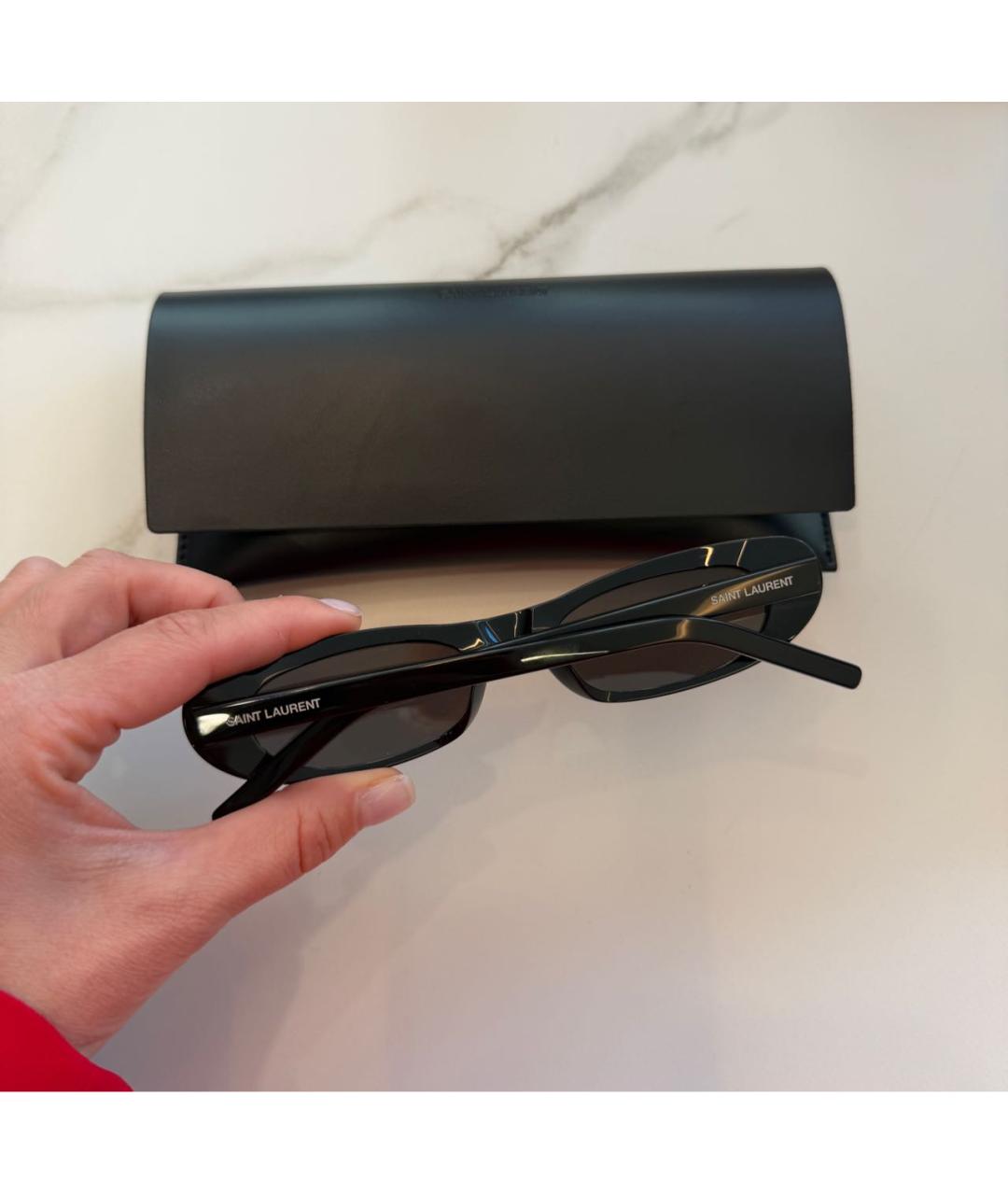 SAINT LAURENT Черные пластиковые солнцезащитные очки, фото 5