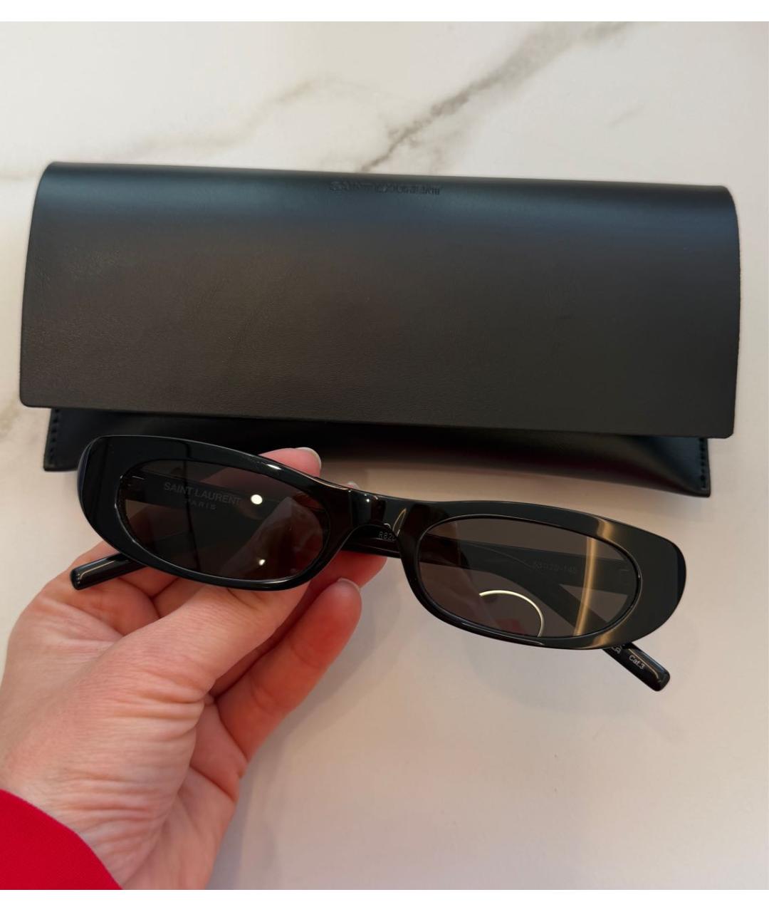 SAINT LAURENT Черные пластиковые солнцезащитные очки, фото 4