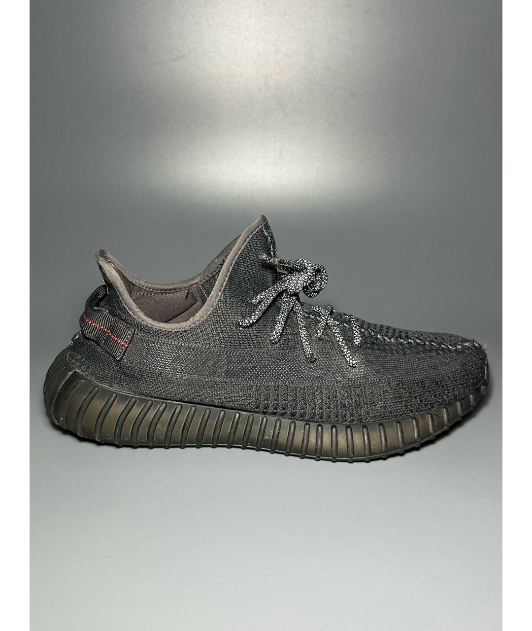 ADIDAS YEEZY Антрацитовые текстильные низкие кроссовки / кеды, фото 9