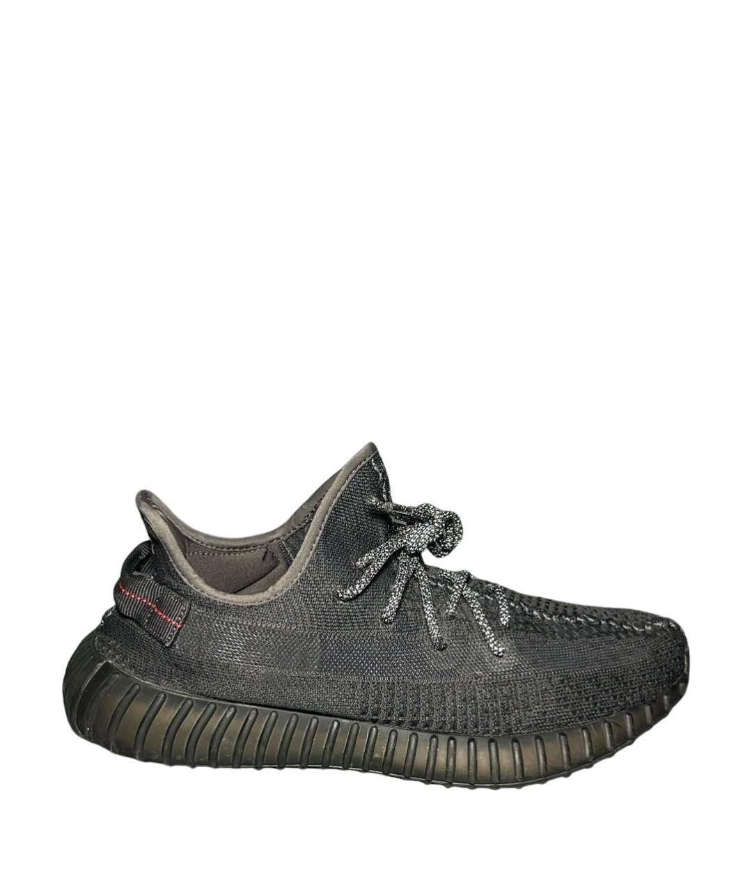 ADIDAS YEEZY Антрацитовые текстильные низкие кроссовки / кеды, фото 1